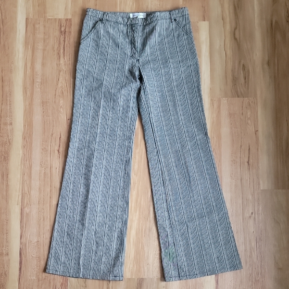 Balenciaga Vintage Black and White Striped Wide-Legged Jeans